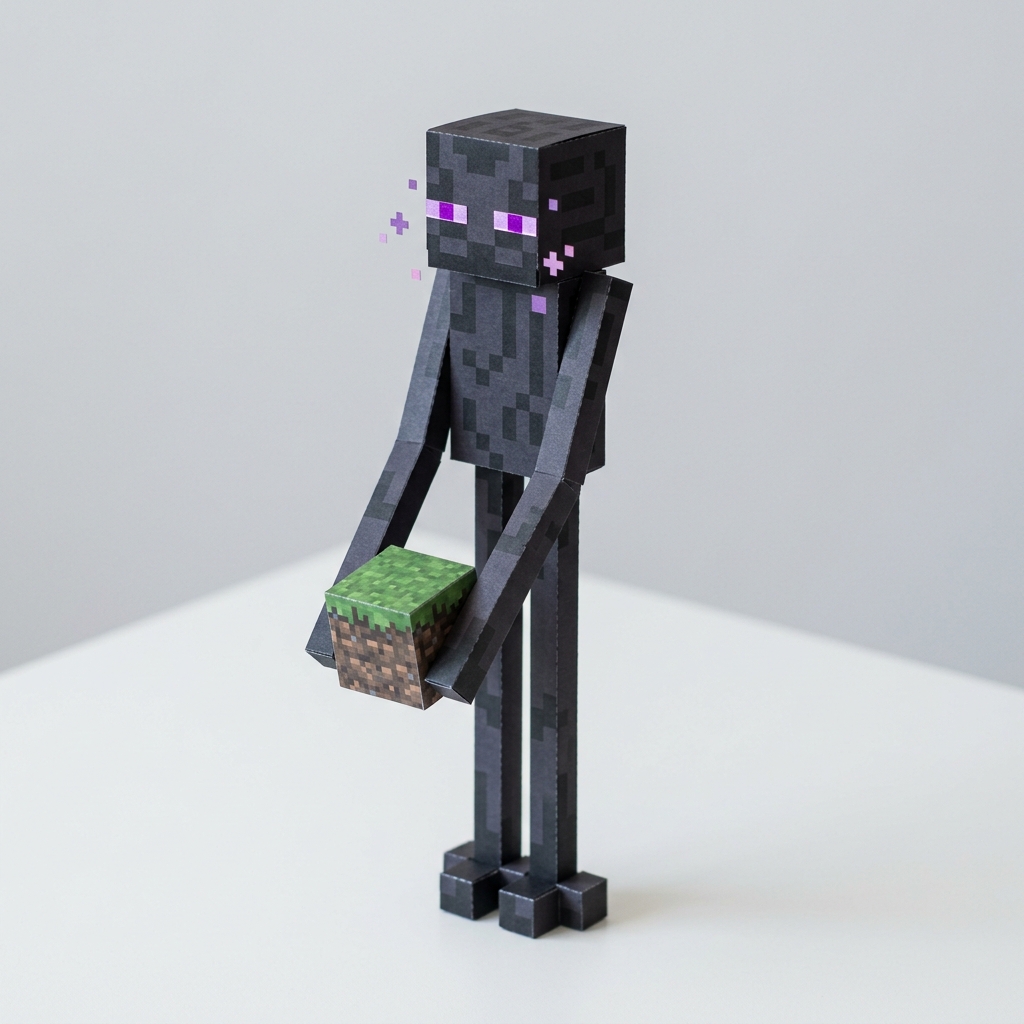 Enderman papercraft figurine